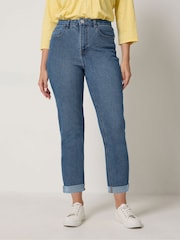 M&Co Midwash Blue Cropped Boyfriend Jeans - Image 1 of 5