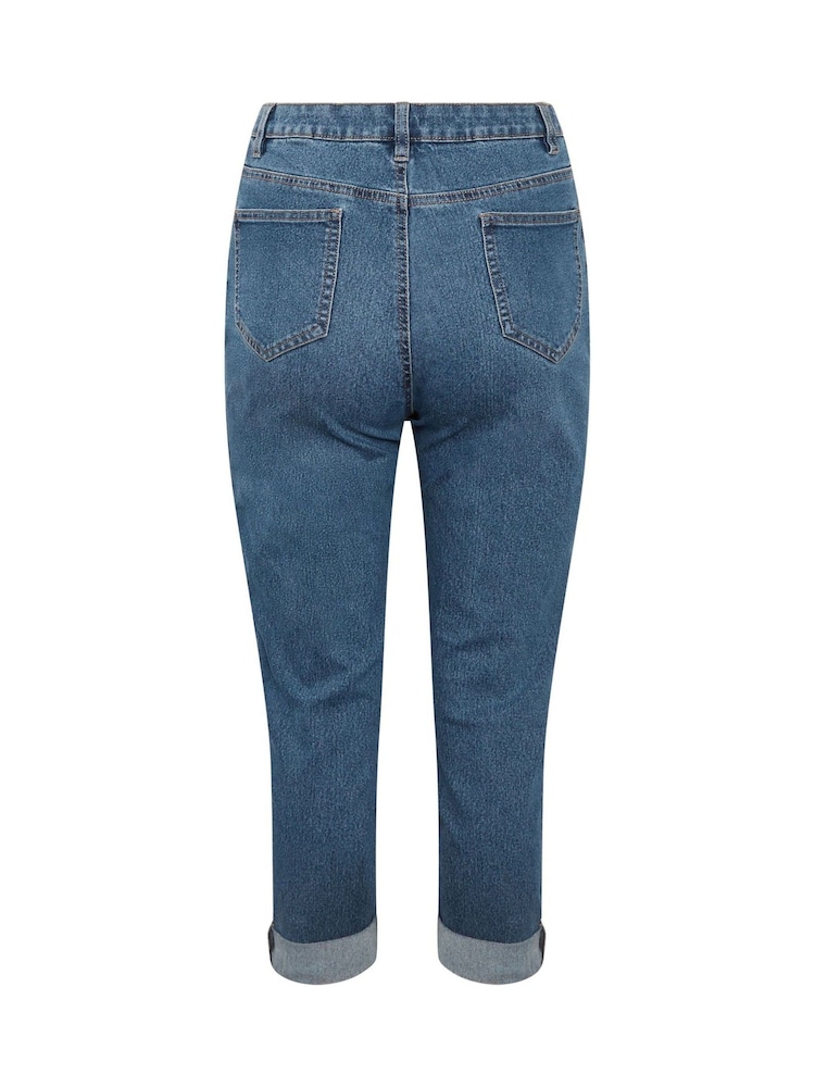 M&Co Midwash Blue Cropped Boyfriend Jeans - Image 5 of 5