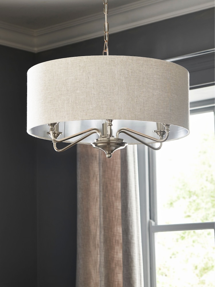 Brushed Chrome Burford 6 Light Chandelier Light - Image 2 of 5