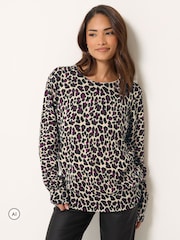 M&Co Natural Petite Animal Printed Jumper - Image 1 of 6