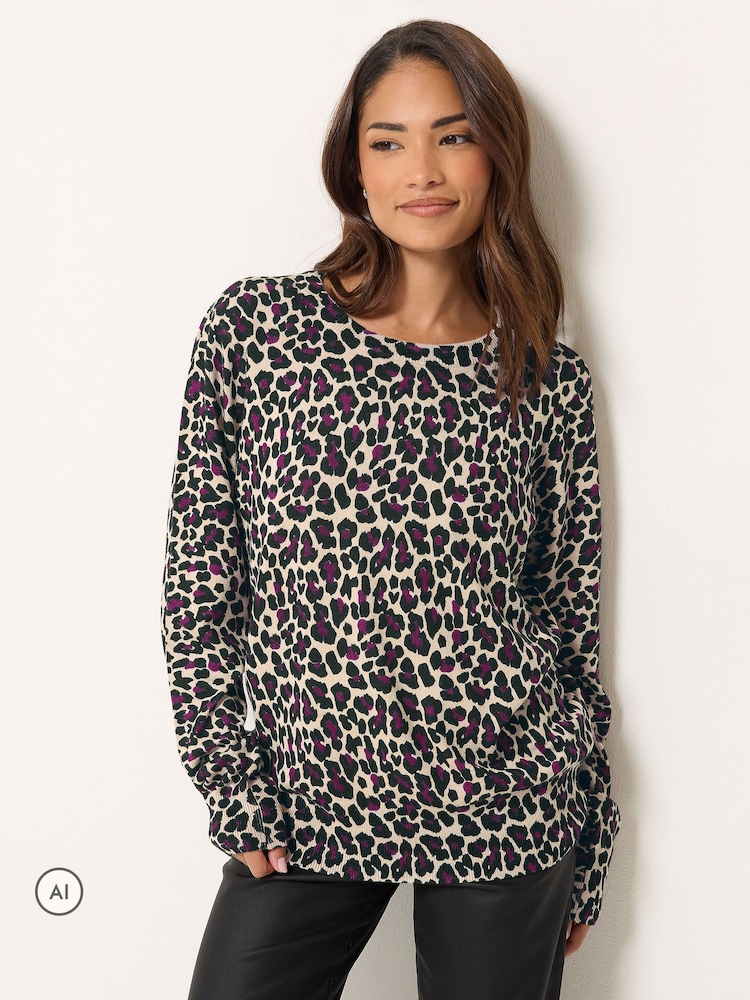 M&Co Natural Petite Animal Printed Jumper - Image 1 of 6 M&Co Natural Petite Animal Printed Jumper - Image 1 of 6