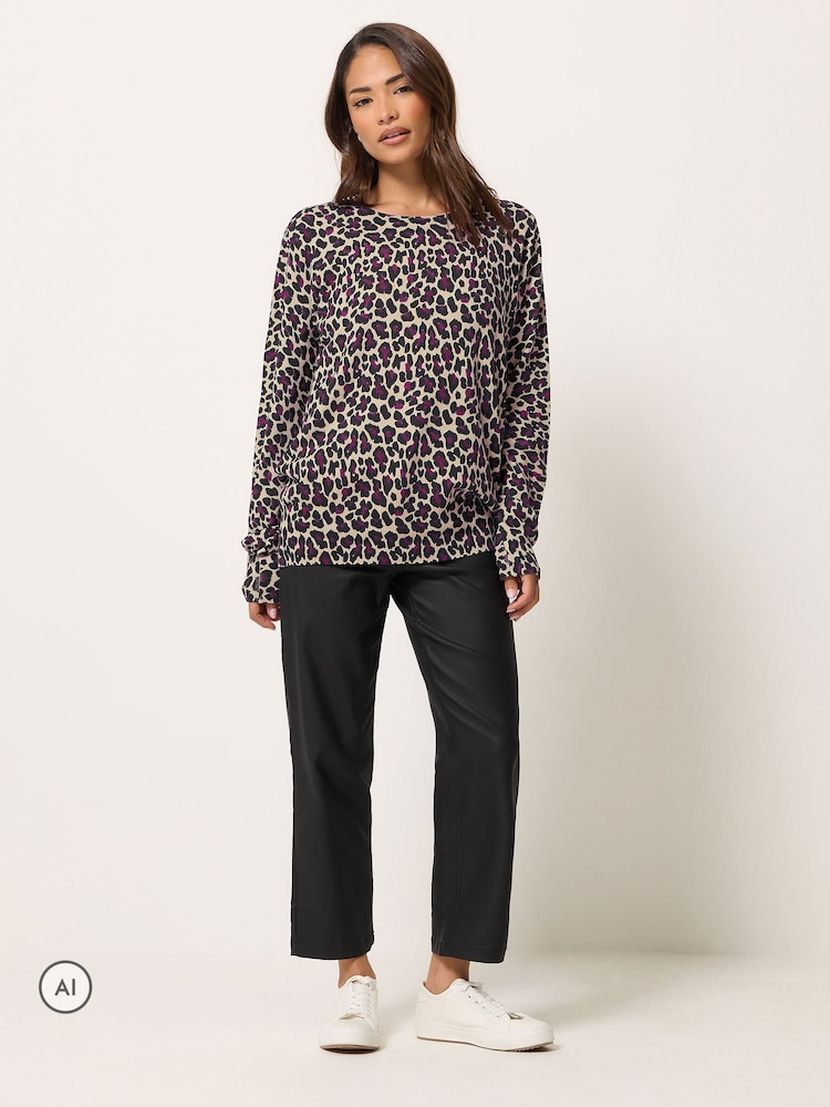 M&Co Natural Petite Animal Printed Jumper - Image 2 of 6 M&Co Natural Petite Animal Printed Jumper - Image 2 of 6