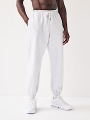 Light Grey Oversized Cotton Blend Cuffed Joggers - Image 1 of 9