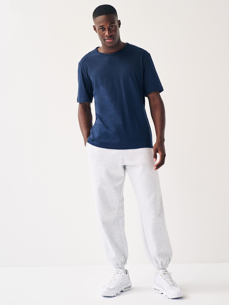 Light Grey Oversized Cotton Blend Cuffed Joggers - Image 2 of 9