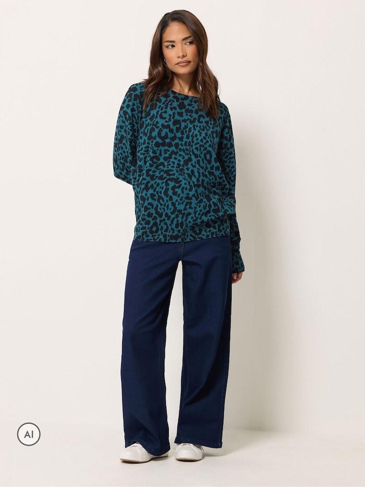M&Co Blue Petite Animal Printed Jumper - Image 2 of 6 M&Co Blue Petite Animal Printed Jumper - Image 2 of 6