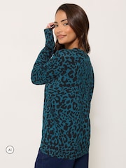 M&Co Blue Petite Animal Printed Jumper - Image 3 of 6