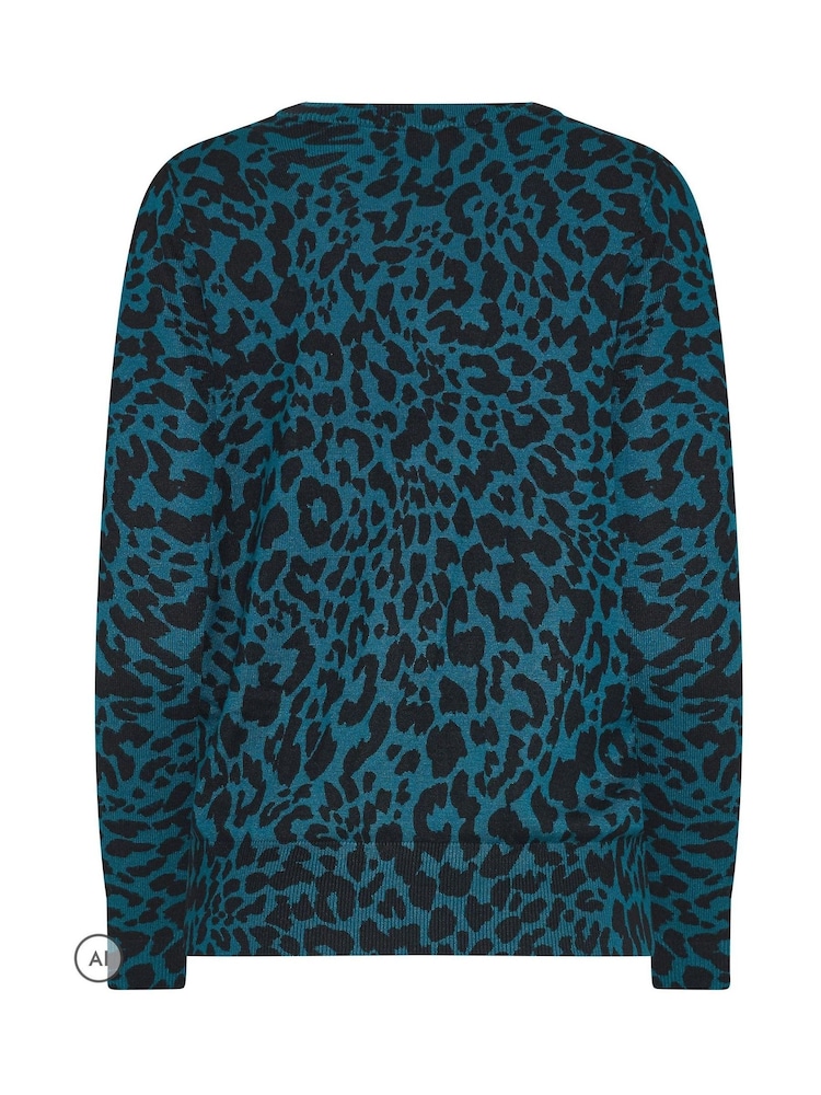 M&Co Blue Petite Animal Printed Jumper - Image 6 of 6 M&Co Blue Petite Animal Printed Jumper - Image 6 of 6