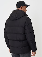 Чорний - Threadbare Showerproof Padded Double Zip Coat - Image 2 of 5