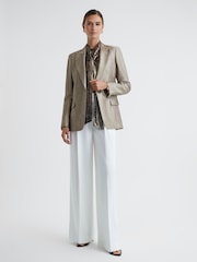 Reiss Gold Mimi Metallic Single Breasted Blazer - Image 3 of 5