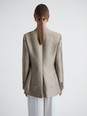 Reiss Gold Mimi Metallic Single Breasted Blazer - Image 5 of 5