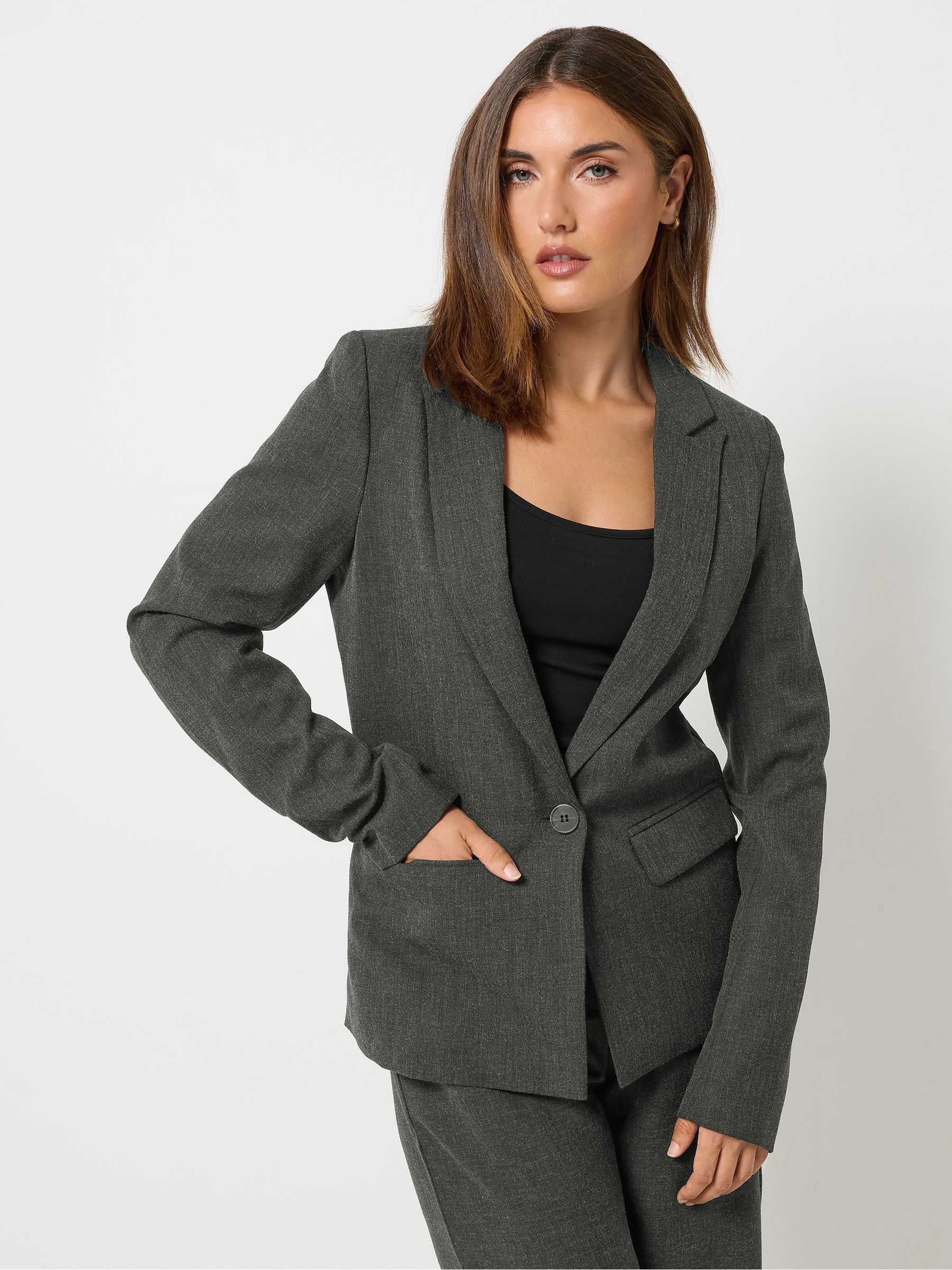 Long Tall Sally Women's Grey Tall Button Blazer In | Size: 24 - Image 2