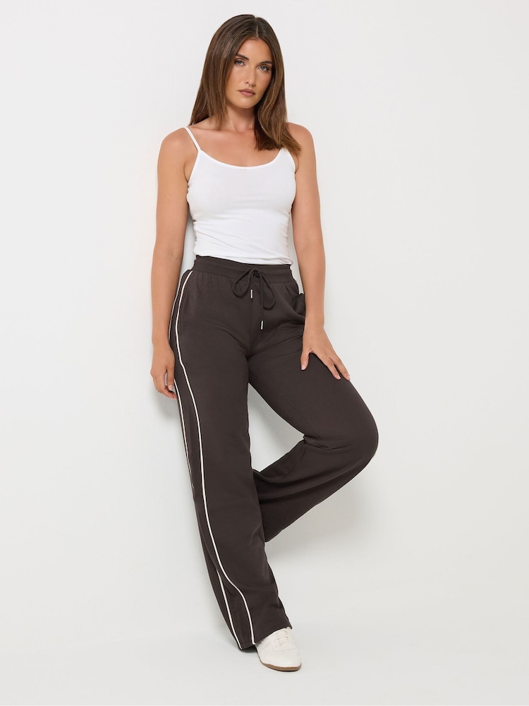Marrón - Long Tall Sally Piped Wide Leg Joggers - Imagen 1 de 6