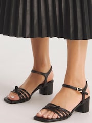 JD Williams Black Strappy Sandals With Flexi Sole In Wide Fit - Image 3 of 4