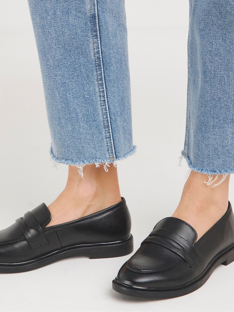 JD Williams Black Classic Penny Loafers In Wide Fit - Image 1 of 4