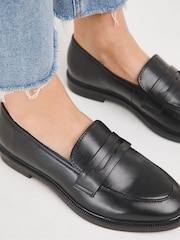 JD Williams Black Classic Penny Loafers In Wide Fit - Image 4 of 4