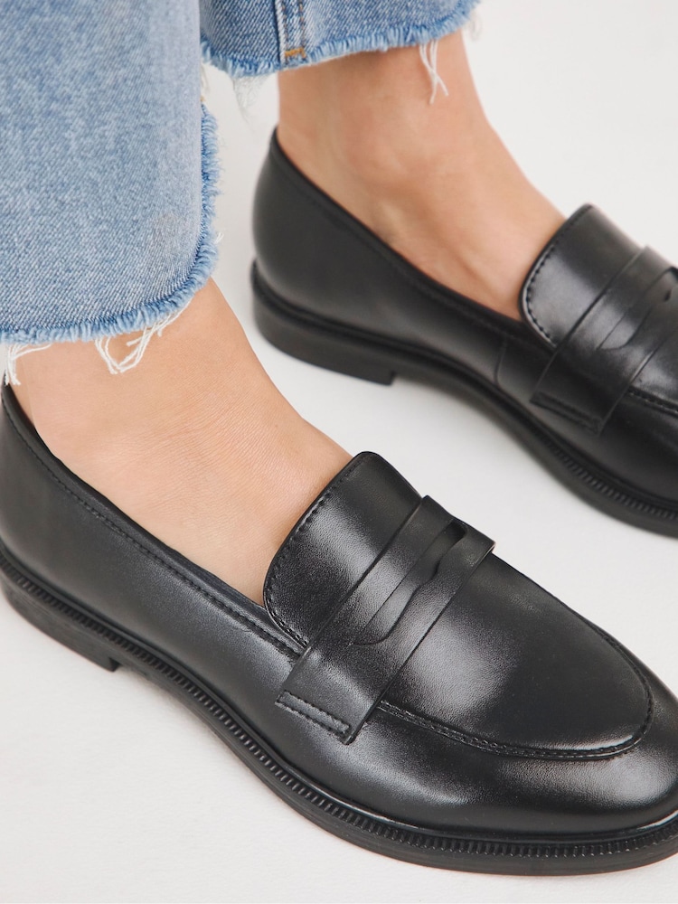 JD Williams Black Classic Penny Loafers In Wide Fit - Image 4 of 4