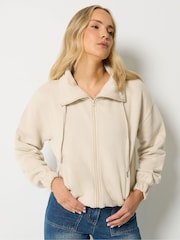 Long Tall Sally Brown Funnel Neck Zip Through Sweatshirt - Image 2 of 7
