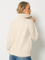 Long Tall Sally Brown Funnel Neck Zip Through Sweatshirt - Image 4 of 7