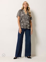 Long Tall Sally Brown Satin Sequin Top - Image 2 of 10