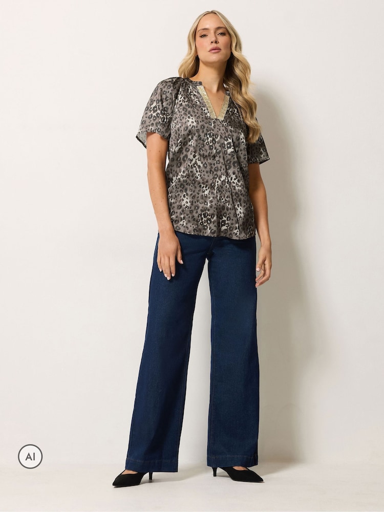 Long Tall Sally Brown Satin Sequin Top - Image 2 of 10 Long Tall Sally Brown Satin Sequin Top - Image 2 of 10