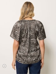 Long Tall Sally Brown Satin Sequin Top - Image 3 of 10