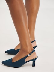 JD Williams Flexi Sole čevelj ali škorenj z visoko, ozko peto, ukrivljeno pod čevelj Slingback čevlji In širok kroj - Slika 3 iz 4