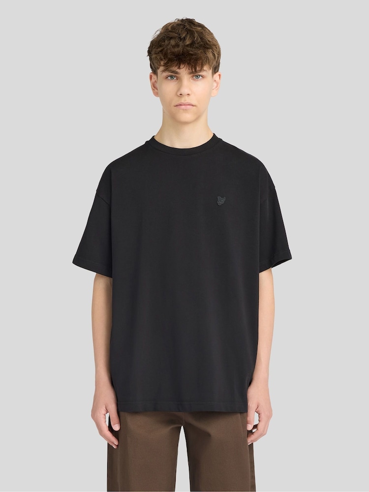 Lyle & Scott Black TONAL Heavy Weight Relaxed T-Shirt - Image 1 of 6 Lyle & Scott Black TONAL Heavy Weight Relaxed T-Shirt - Image 1 of 6