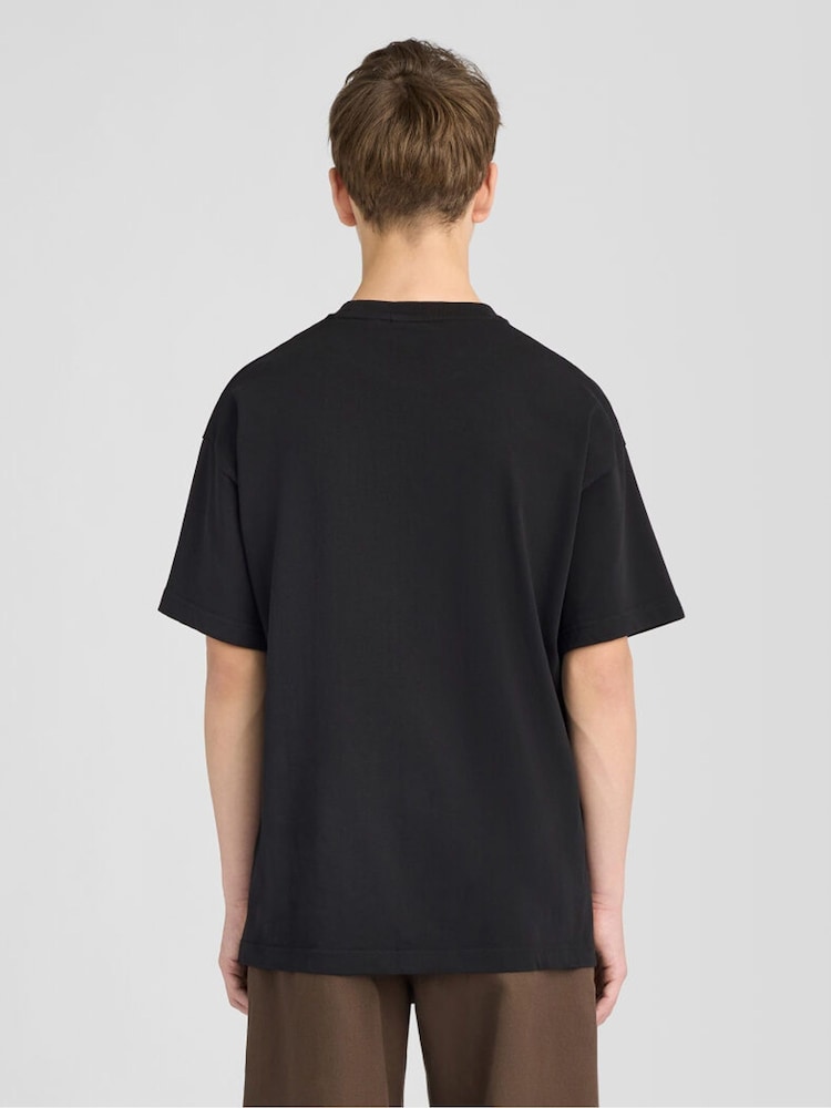 Lyle & Scott Black TONAL Heavy Weight Relaxed T-Shirt - Image 2 of 6 Lyle & Scott Black TONAL Heavy Weight Relaxed T-Shirt - Image 2 of 6