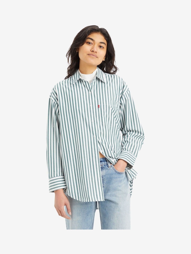 Levi's® Stripe Green Lola 100% Cotton Shirt - Image 1 of 5