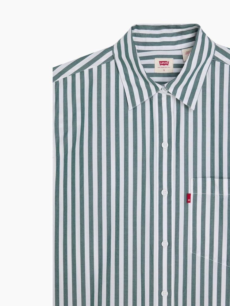 Levi's® Stripe Green Lola 100% Cotton Shirt - Image 5 of 5
