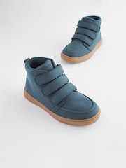 Navy Blue Standard Fit (F) Touch Fastening WARM LINED Boots - Image 1 of 1