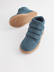 Navy Blue Standard Fit (F) Touch Fastening WARM LINED Boots - Image 3 of 5
