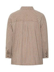 Brun - Yours Curve Rutete Skjorte Med Knapper - Bilde 6 av 6