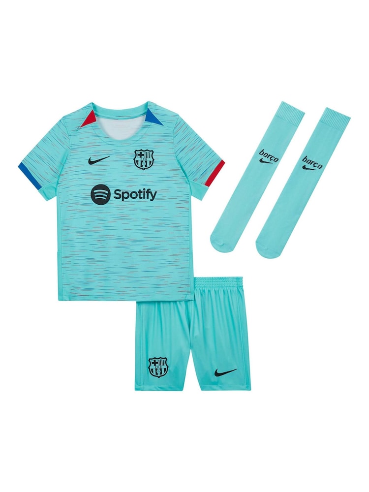 Nike Blue FC Barcelona Little Kids 2023/24 Third Kit - Image 1 of 3