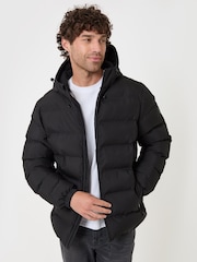 Threadbare Black Showerproof Ripstop Puffer Coat - Image 1 of 5