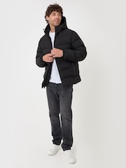 Threadbare Black Showerproof Ripstop Puffer Coat - Image 2 of 5