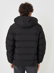 Threadbare Black Showerproof Ripstop Puffer Coat - Image 4 of 5