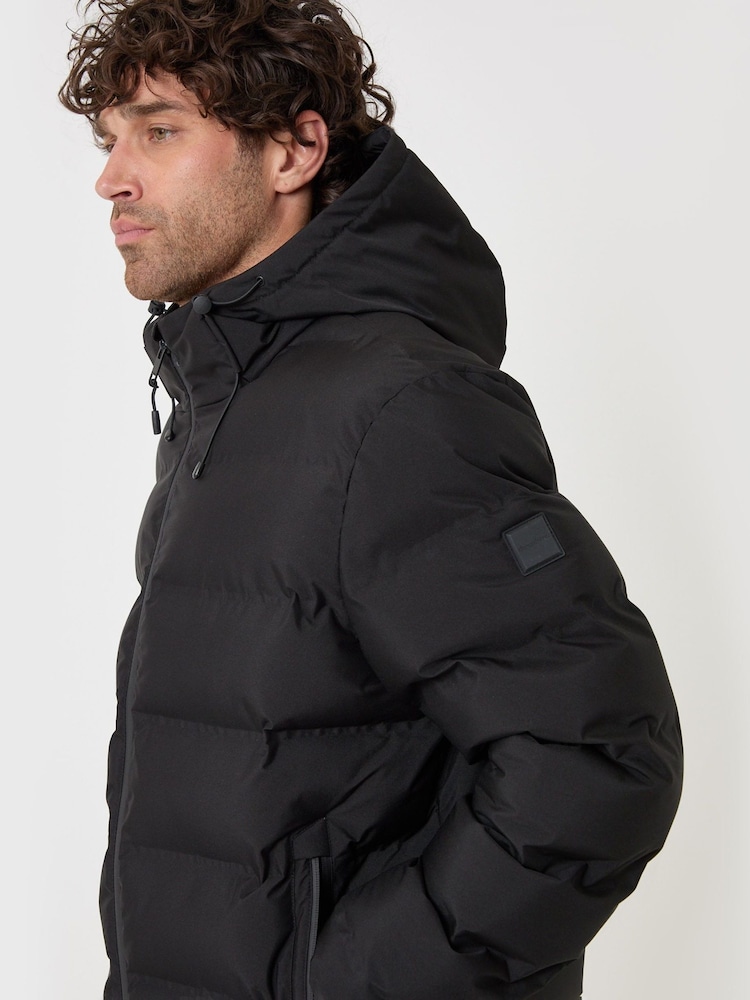 Threadbare Black Showerproof Ripstop Puffer Coat - Image 5 of 5 Threadbare Black Showerproof Ripstop Puffer Coat - Image 5 of 5