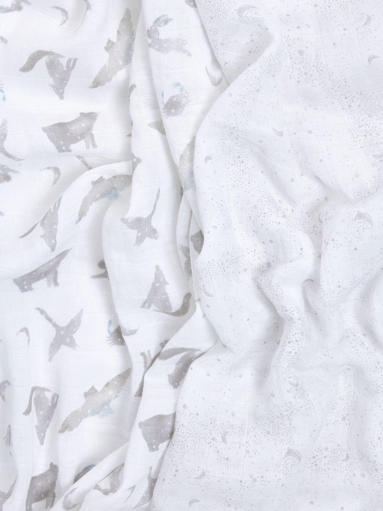 aden + anais White Organic Cotton Muslin Blankets 2 Pack - Image 3 of 6