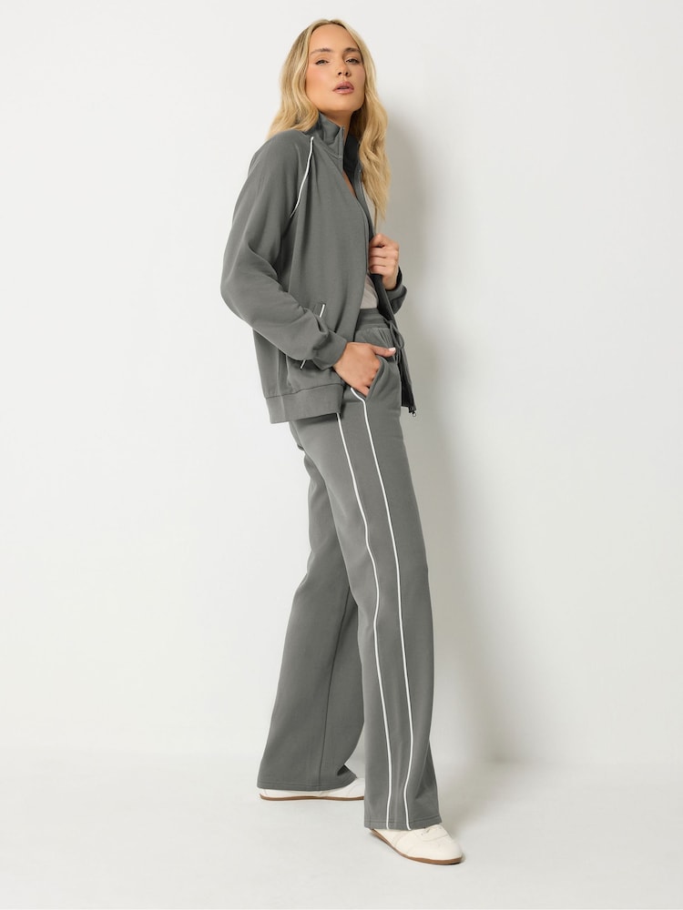 Gris - Long Tall Sally Piped Wide Leg Joggers - Imagen 1 de 7