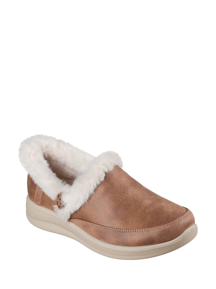 Skechers Chestnut Brown Cozy Escape Slippers - Image 2 of 3 Skechers Chestnut Brown Cozy Escape Slippers - Image 2 of 3