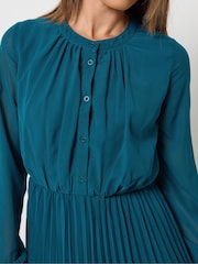 כחול  - Long Tall Sally Georgette Pleated Maxi Dress - תמונה 4 מתוך 6