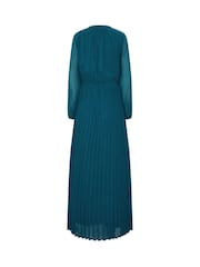 כחול  - Long Tall Sally Georgette Pleated Maxi Dress - תמונה 6 מתוך 6