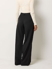 Long Tall Sally Black Drape Wide Leg Trousers - Image 2 of 6
