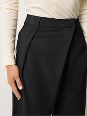 Long Tall Sally Black Drape Wide Leg Trousers - Image 4 of 6