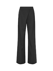 Long Tall Sally Black Drape Wide Leg Trousers - Image 5 of 6