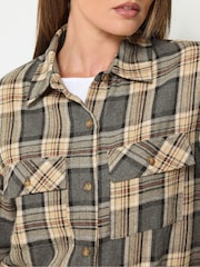 Təbii - Long Tall Sally Check Print Cotton Shirt - 7şəkildən 5 şəkil