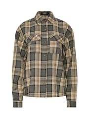 Təbii - Long Tall Sally Check Print Cotton Shirt - 7şəkildən 6 şəkil