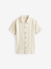 Neutral Short Sleeves Textured Shirt (3-16yrs) - Image 1 of 3