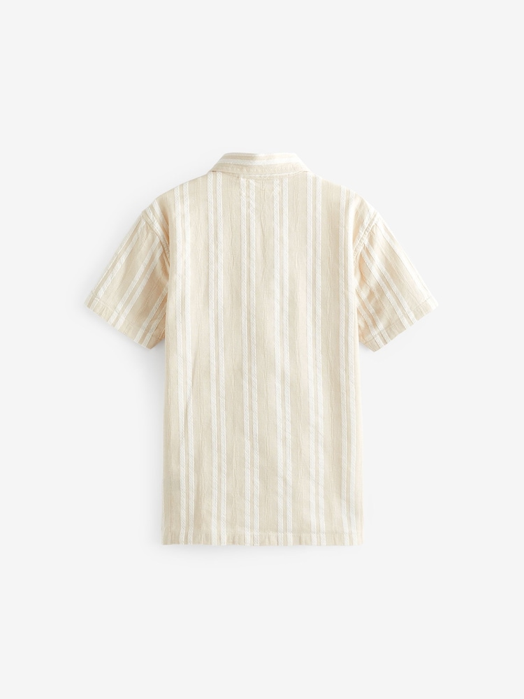 Neutral Short Sleeves Textured Shirt (3-16yrs) - Image 2 of 3